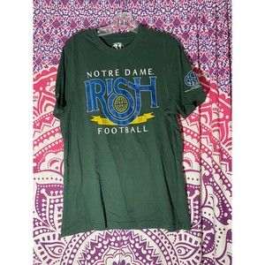 Notre Dame Irish Football Shirt Size Medium Green Blue Yellow